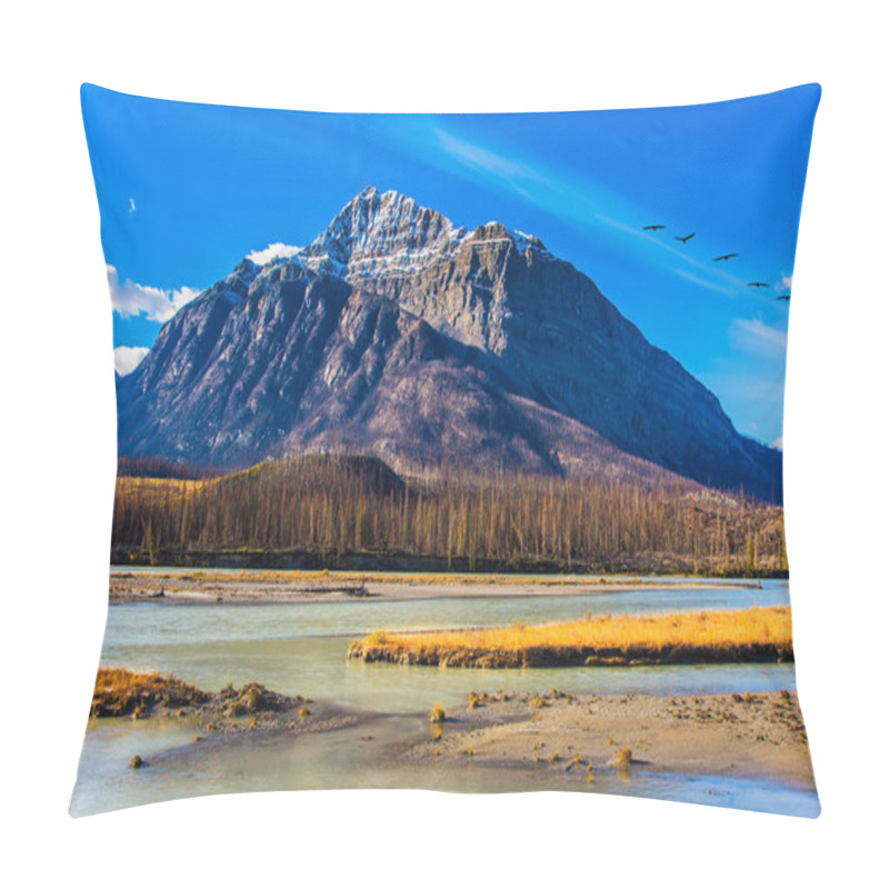 Personality   Indian Summer In The Mountains Of Canada. On Coast Of The Abraham Lake The Autumn Multi-color Woods  Concept Of Ecological And Active Tourism Pillow Covers