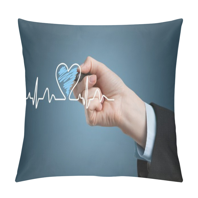 Personality  Woman Hand Drawing Heart Chart Pillow Covers