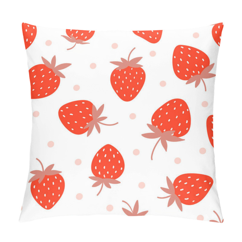 Personality  Seamless Pattern With Strawberry On White Background. Hand Drawn Vector Illustration. Texture For Print, Textile, Packaging. Pillow Covers