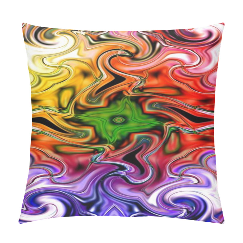 Personality  Unique Mandala, Oriental Round Pattern, Mystical Motif, Abstract Exotic Background. Fantastic Fractal Design, Colorful Digital Art, Shining Geometric Texture. Pillow Covers