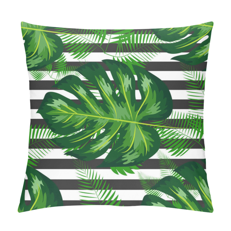 Personality  Tropical Pattern With Monstera Leaves. Summer Design Pillow Covers