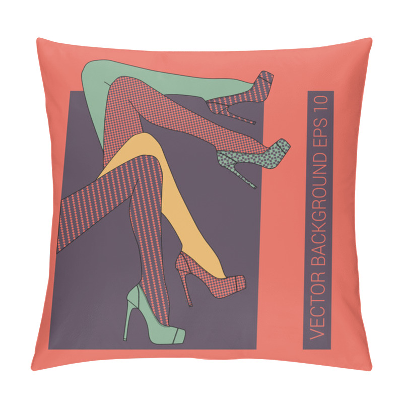 Personality  Vector Background With Female Legs. Pillow Covers