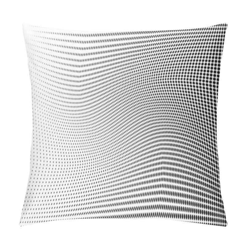 Personality  Abstract Monochrome Grunge Halftone Pattern. Curved Lines. Half Tone Vector Illustration With Dots. Modern Polka Dot Background For Web Design, Leaflets, Print Pillow Covers