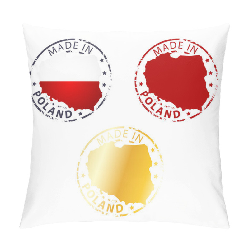 Personality  Made In Poland Stamp - Ground Authentic Stamp With Country Map Pillow Covers