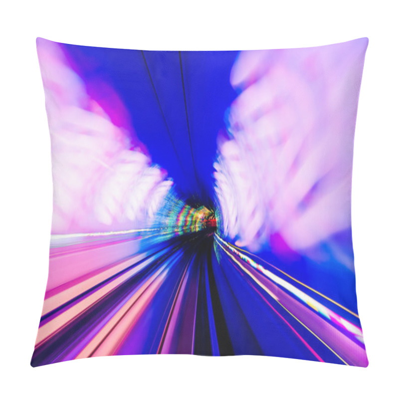 Personality  Train Moving In Tunnel -Abstract View Pillow Covers