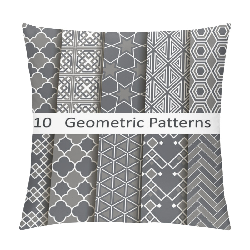 Personality  Set Of Ten Geometric Patterns Pillow Covers