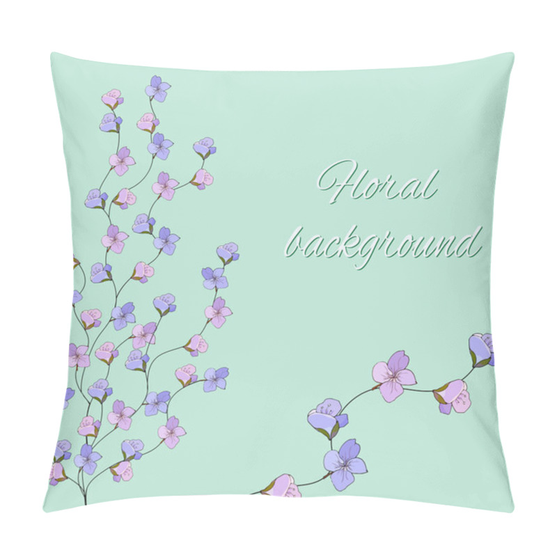 Personality  Spring Pink And Purple Flowers. Hand-drawn Flowers To Decorate Greetings, Invitations And Cards. Vector Illustration. Pillow Covers