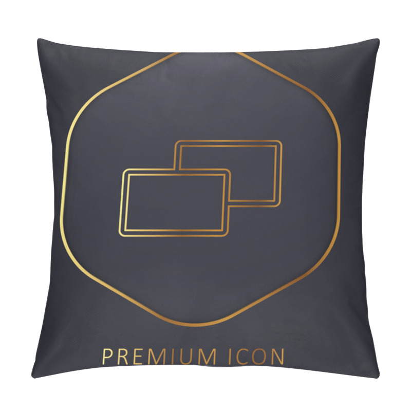 Personality  2 Squares Golden Line Premium Logo Or Icon Pillow Covers