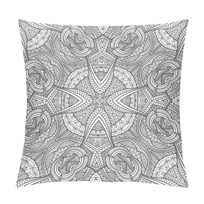 Personality  Vector Ethnic Hand Drawn Line Art Seamless Pattern Pillow Covers