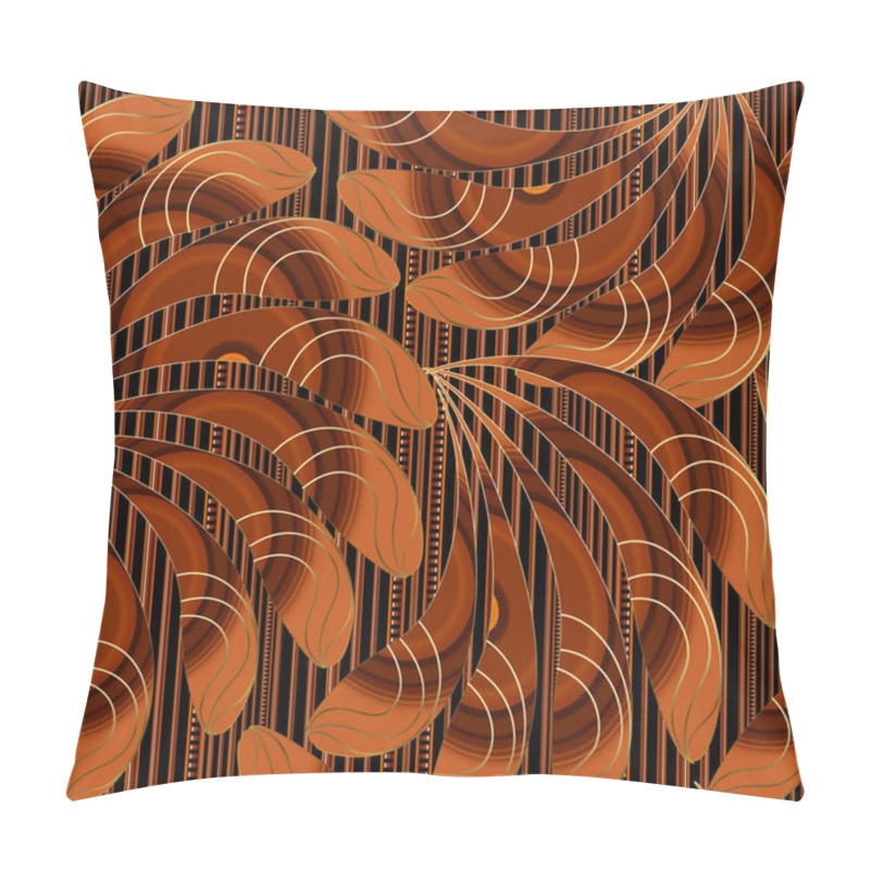 Personality  Ornamental Luxury Floral Seamless Pattern. Vector Ornate Striped Pillow Covers