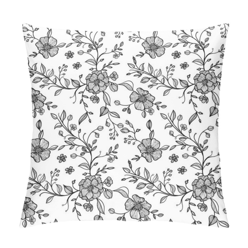 Personality  Seamless Pattern With Flowers And Leaves Pillow Covers