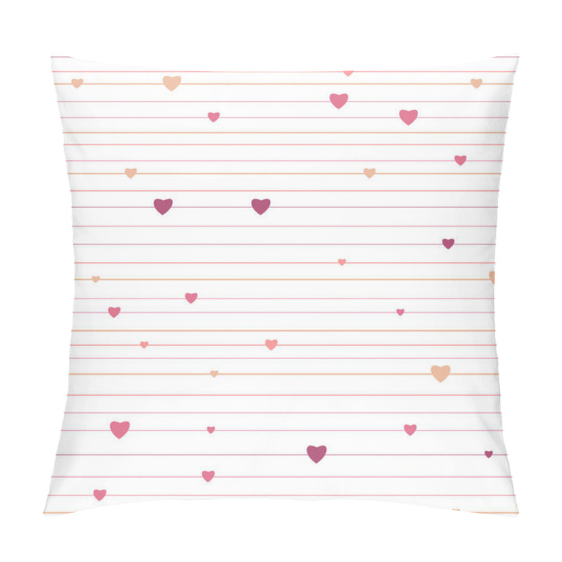 Personality  Vector Stripped Geometric Seamless Pattern With Hearts Pillow Covers