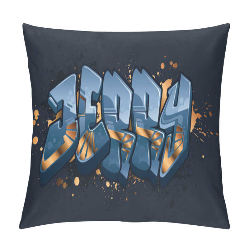 Personality  Jerry. A Cool Graffiti Art Design With Vibes From The Vibrant Urban Street Art Style.....Each Object Are Grouped So You Can Rearrange Your Design With Ease. Perfect For Your Next Project. Pillow Covers