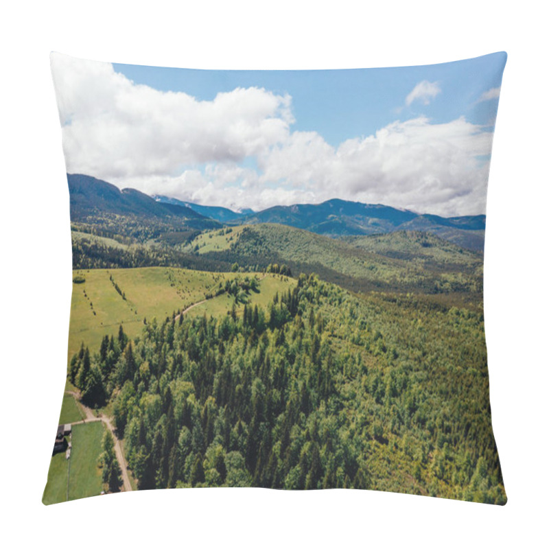 Personality  Aerial View Of House Near Forest In Arezzo Province, Italy Pillow Covers