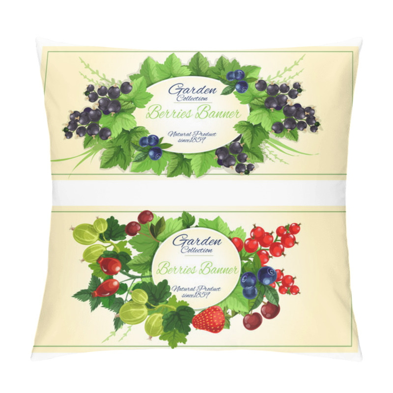 Personality  Fresh Berries And Fruits Banners For Food Design Pillow Covers