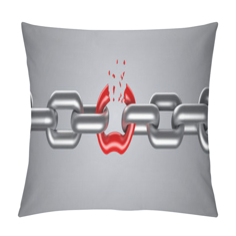 Personality  Steel Chain Breaking With Unique Red Link Pillow Covers