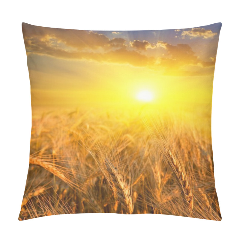 Personality  Wheat Field In A Rays Of Sun Pillow Covers