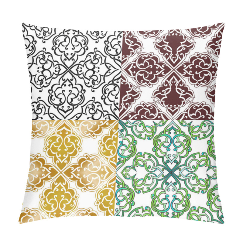 Personality  Seamless Monochrome Ornate Patterns Set Pillow Covers