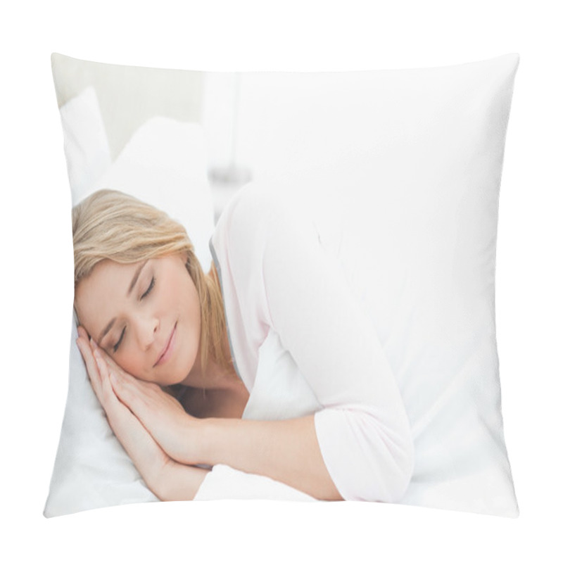 Personality  Woman Resting In Bed, With Hands By Her Head Pillow Covers