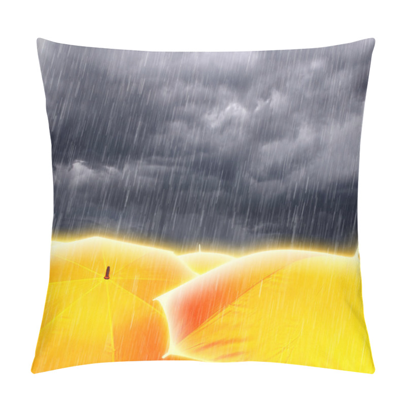 Personality  Umbrellas In Rainy Storm Clouds Pillow Covers