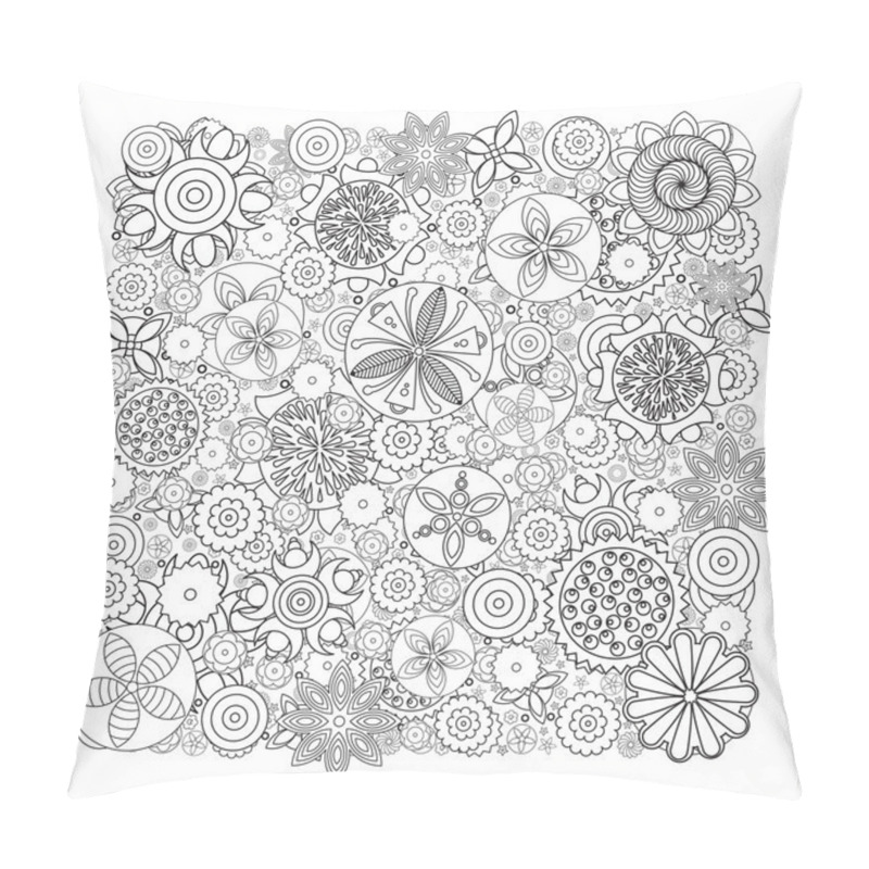 Personality  Vector Monochrome Floral Pattern. Pillow Covers