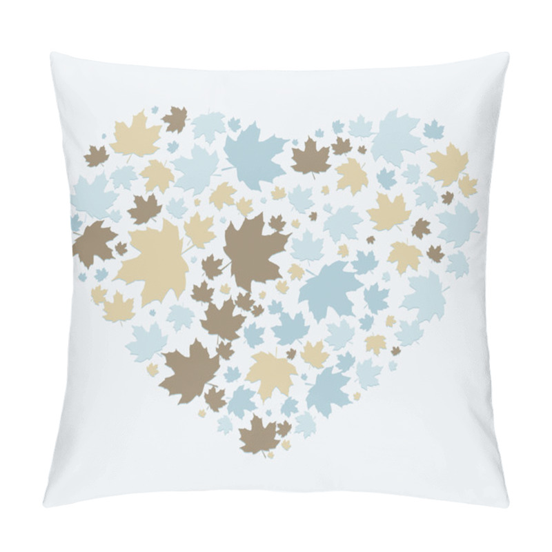 Personality  Heart Made Out Of Maple Leaves Pillow Covers