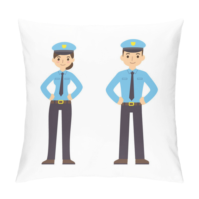 Personality  Two Young Police Officers Pillow Covers