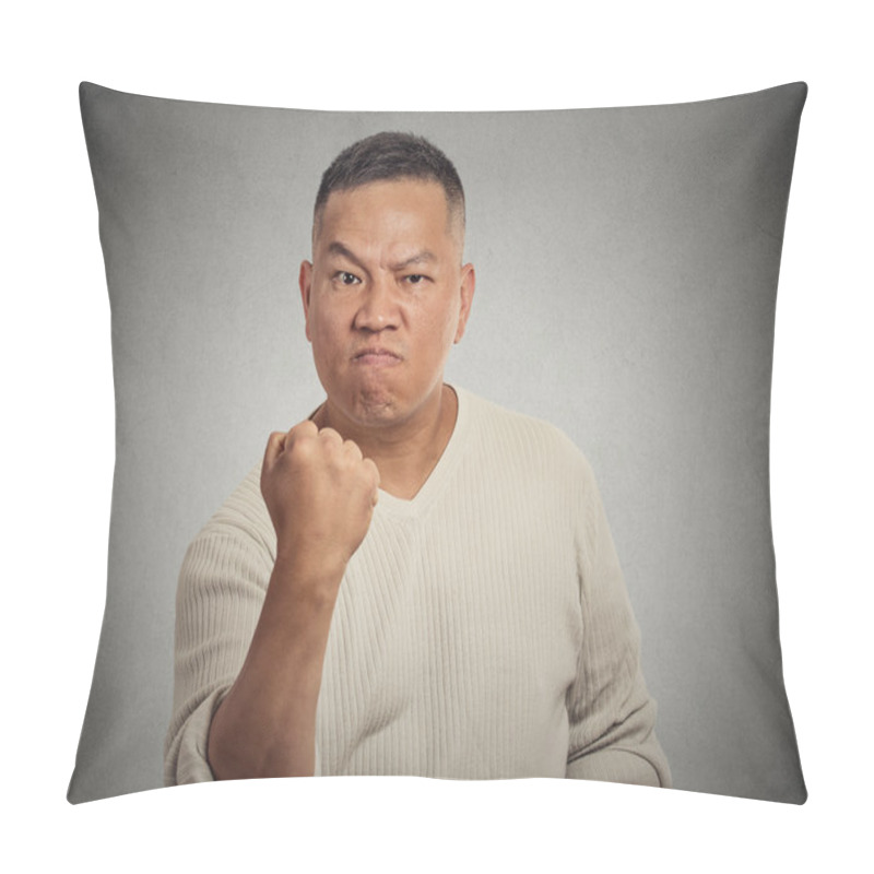 Personality  Angry Middle Aged Man Fist Up Pillow Covers