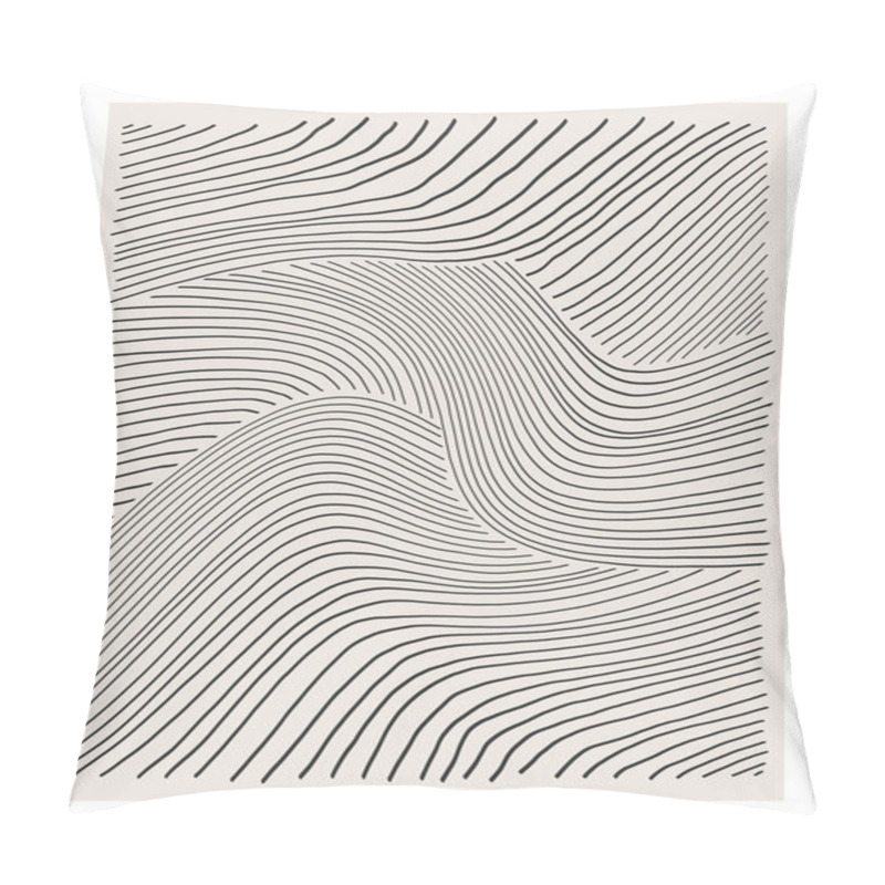 Personality  Trendy Abstract Creative Minimalist Artistic Hand Drawn Line Art Composition Pillow Covers