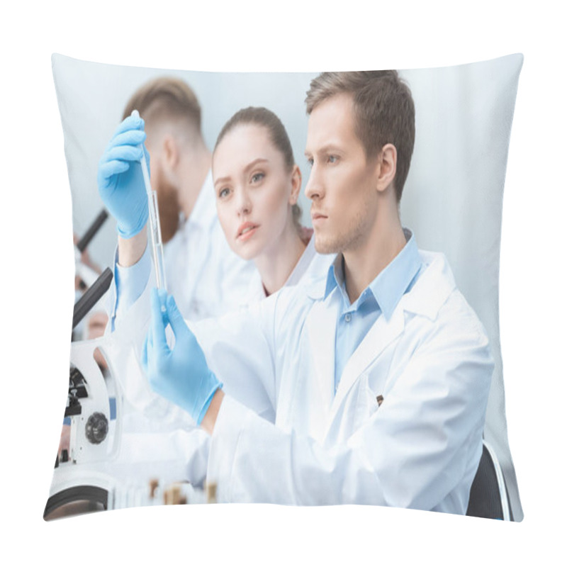 Personality  Chemists Working In Laboratory Pillow Covers