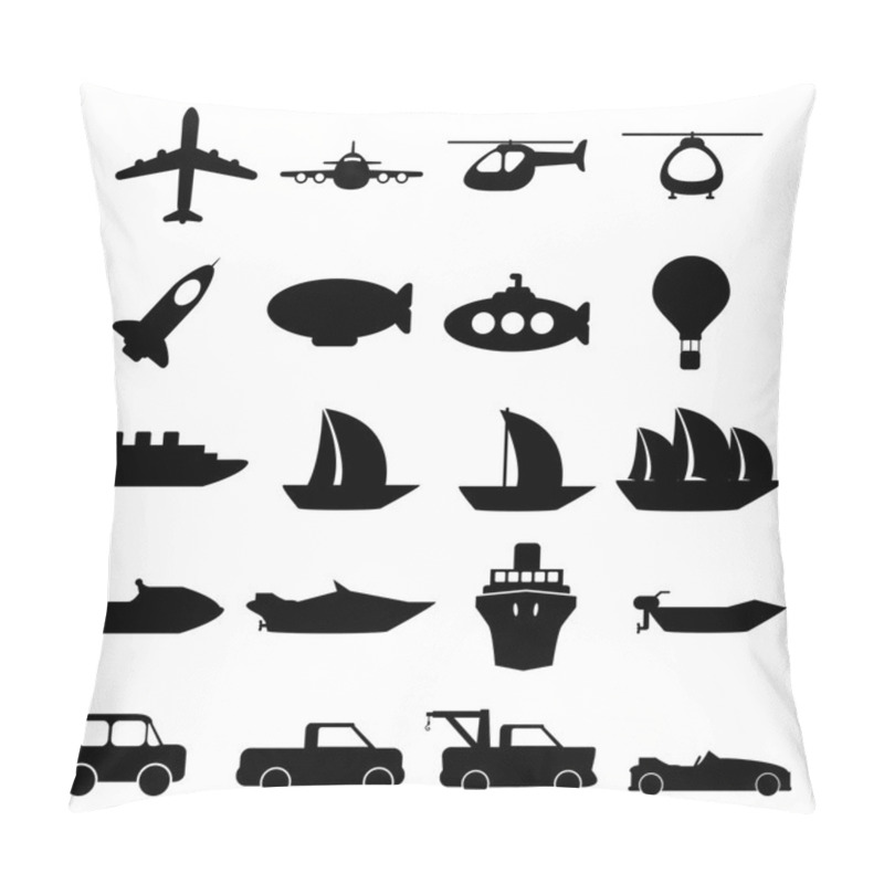 Personality  Large Set Of Transportation Icons Pillow Covers