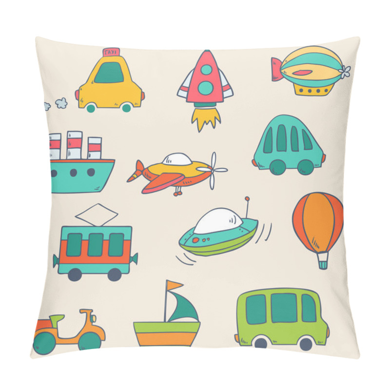 Personality  Transportation Icons Collection Pillow Covers