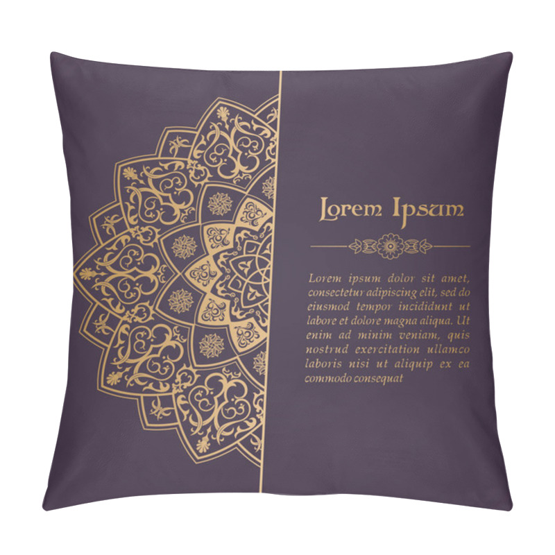 Personality  Oriental Vector Ornament. Ethnic Lace Pattern In Eastern Style. Golden Mandala Pillow Covers