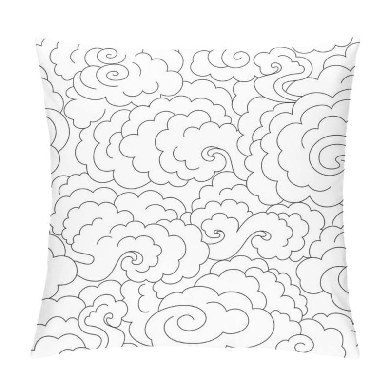 Personality  Seamless Abstract Black Clouds, Fog Background Pillow Covers