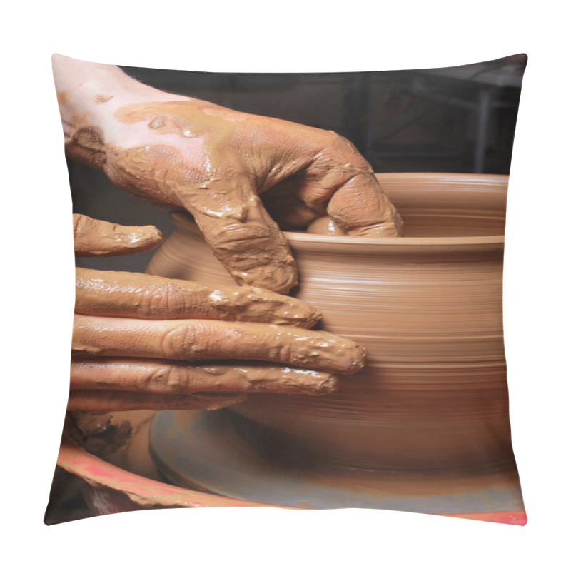 Personality  Hands Of A Potter, Creating An Earthen Jar On The Circle Pillow Covers