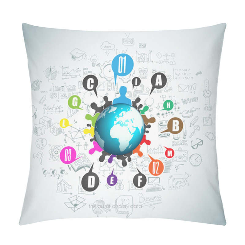 Personality  Flat Style Concept For Social Media Pillow Covers