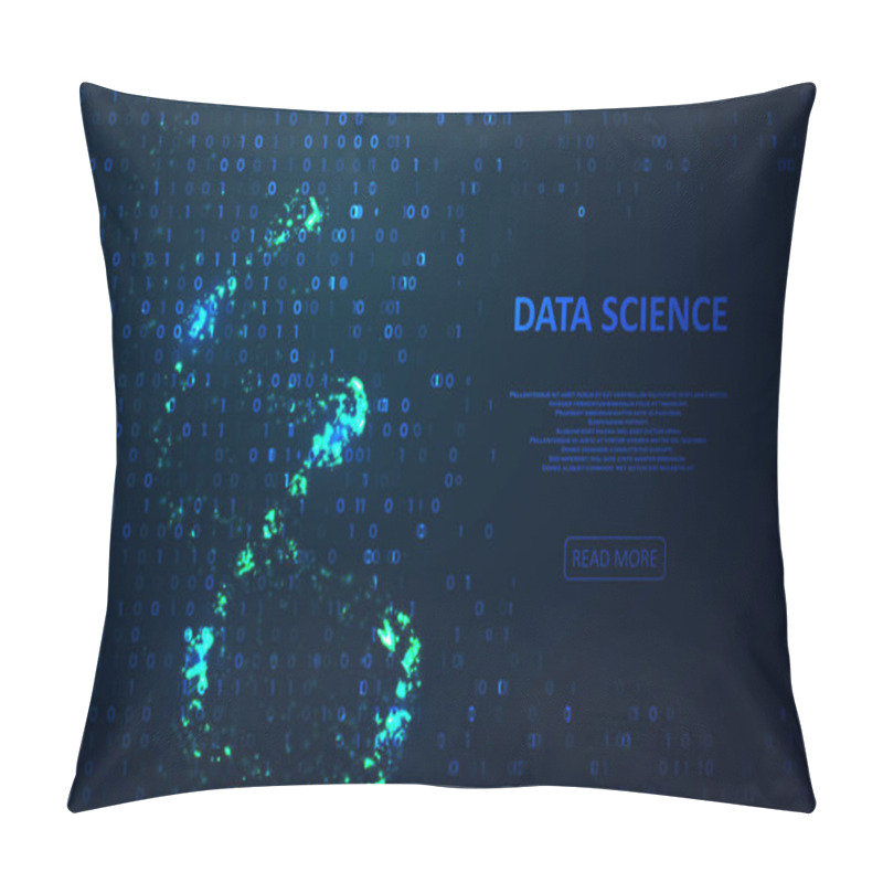 Personality  Big Genomic Data Visualization. DNA Test, Genom Map. Abstract Binary Code Visualization. Big Data Code Representation. Stream Of Encoded Data. Graphic Concept For Your Design Pillow Covers