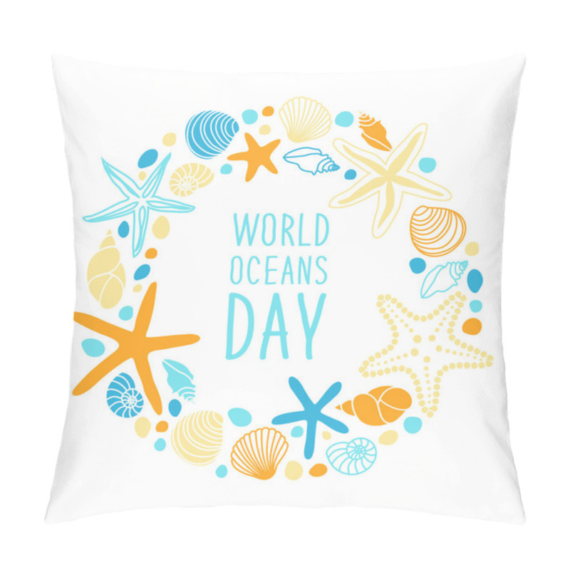 Personality  Cute World Oceans Day Background Pillow Covers