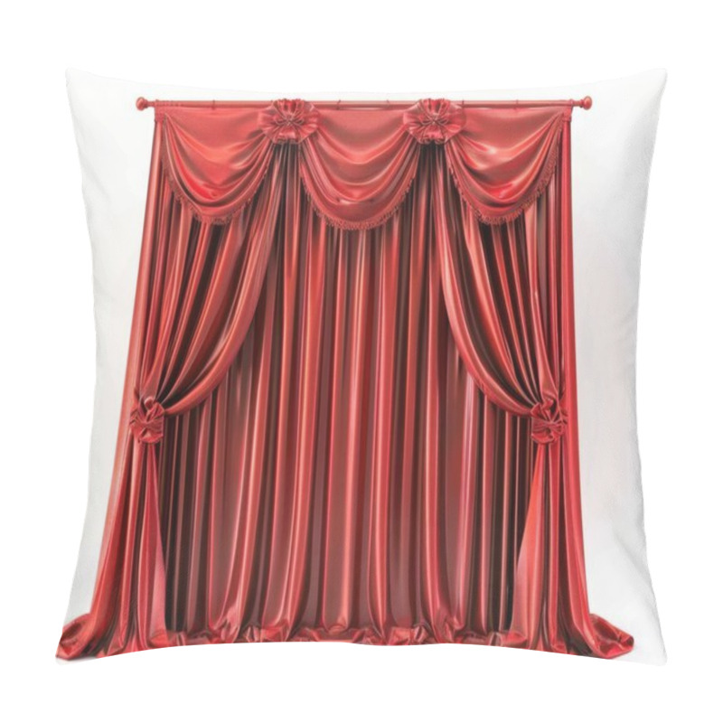 Personality  Elegant Red Drapery With Detailed Embellishments For A Luxurious Setting. Pillow Covers