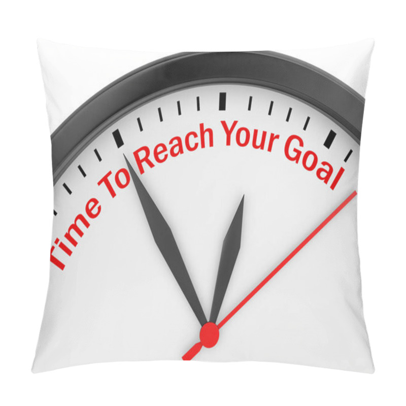 Personality  Time To Reach Your Goal Motivation On Concept Clock 3d Rendering Pillow Covers