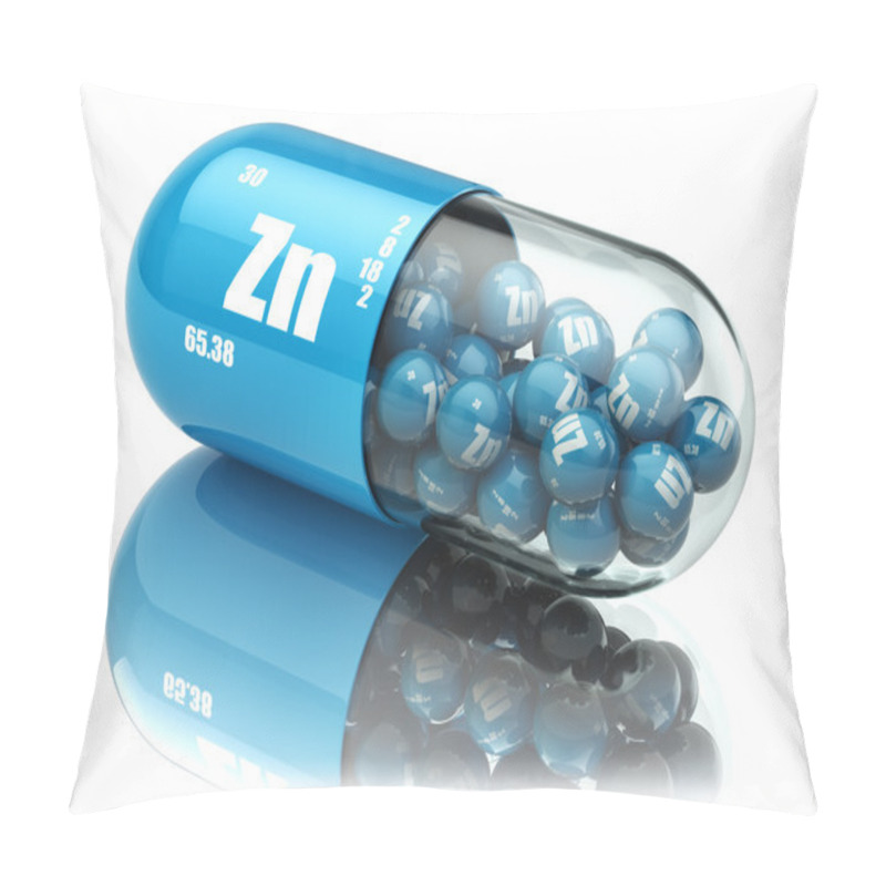 Personality  Pills With Zinc Zn Element Dietary Supplements. Vitamin Capsules Pillow Covers