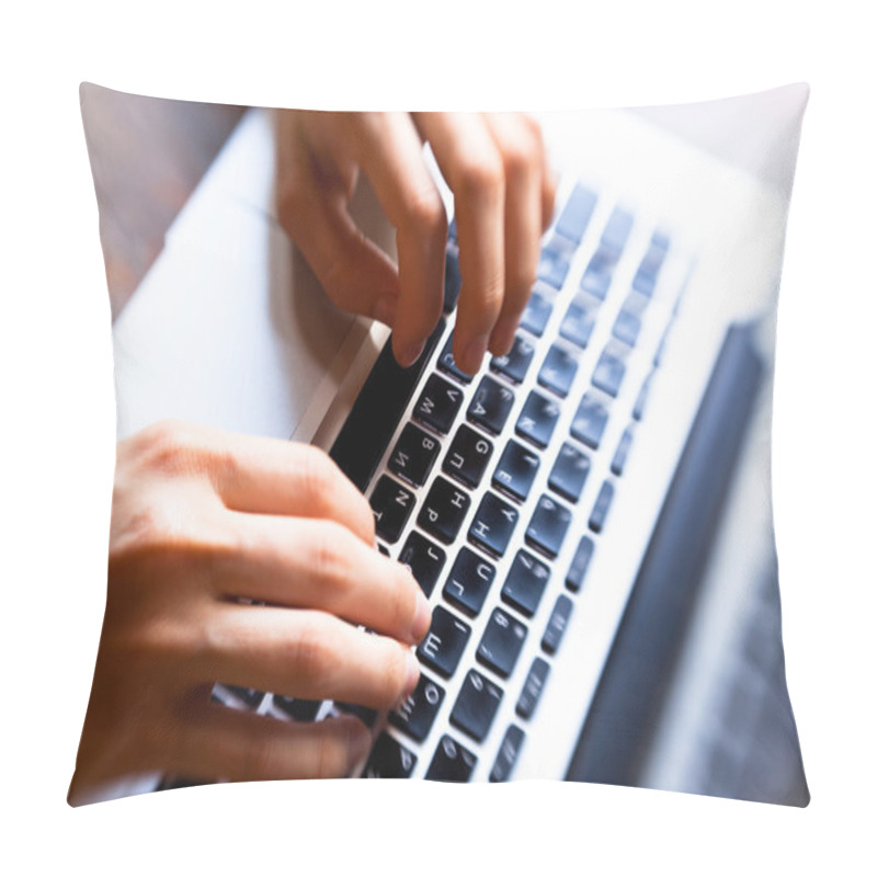 Personality  Hands Typing On Computer Keyboard Pillow Covers