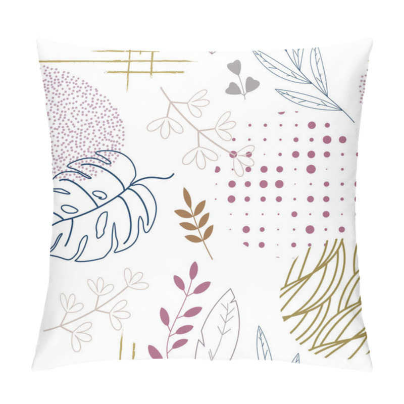 Personality  Seamless Abstract Geometric Pattern With Natural Elements. Pillow Covers