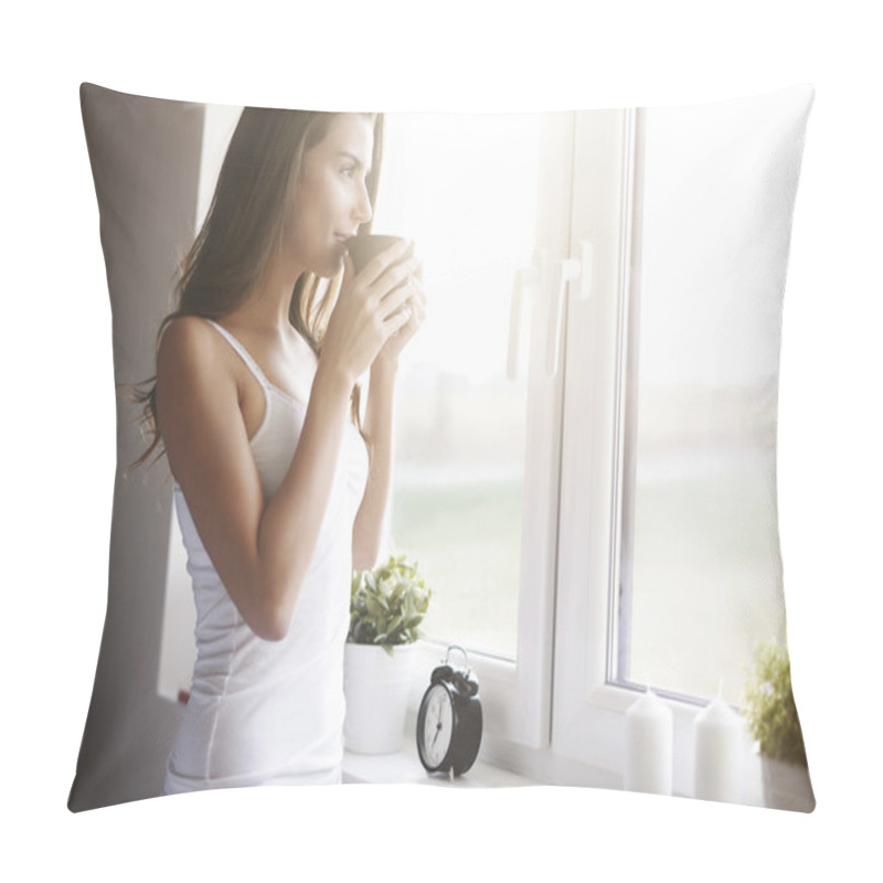 Personality  Woman Near The Window Pillow Covers