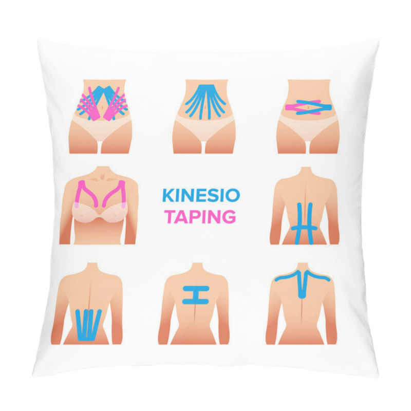 Personality  Kinesiology Taping Vector Illustrations Pillow Covers