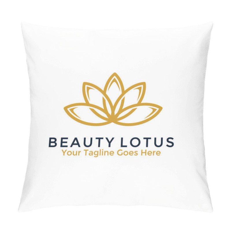 Personality  Beauty Lotus Flower Logo Design Template. Vector Illustration. Pillow Covers