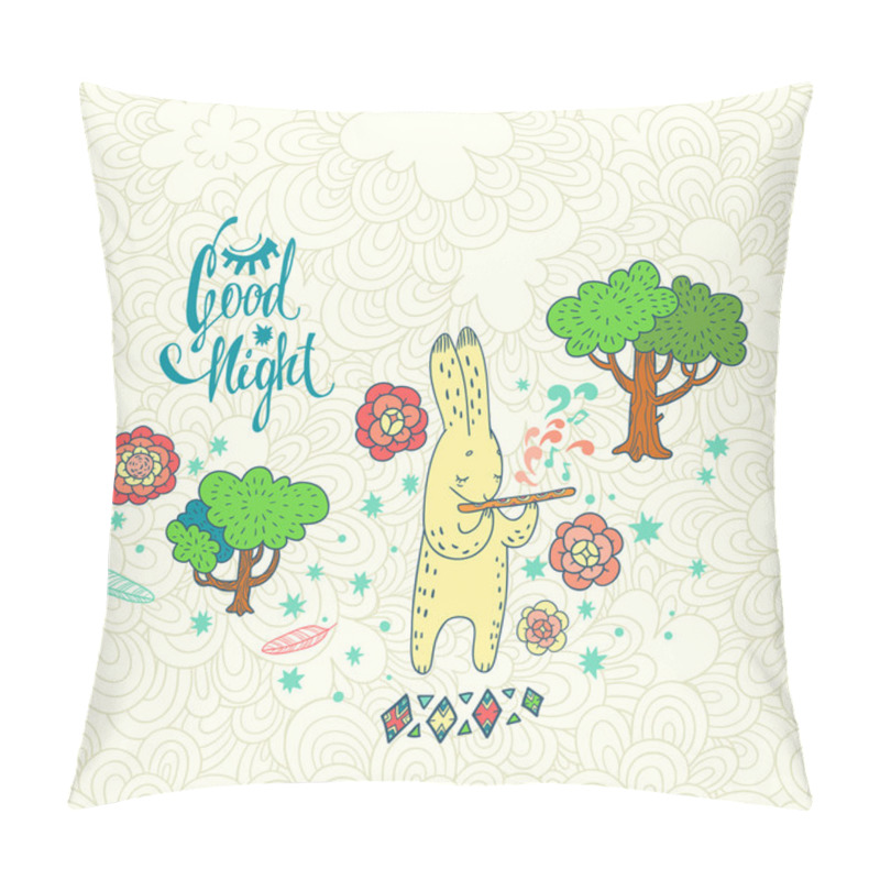 Personality  Good Night. Vector Hand Drawn Illustration Pillow Covers