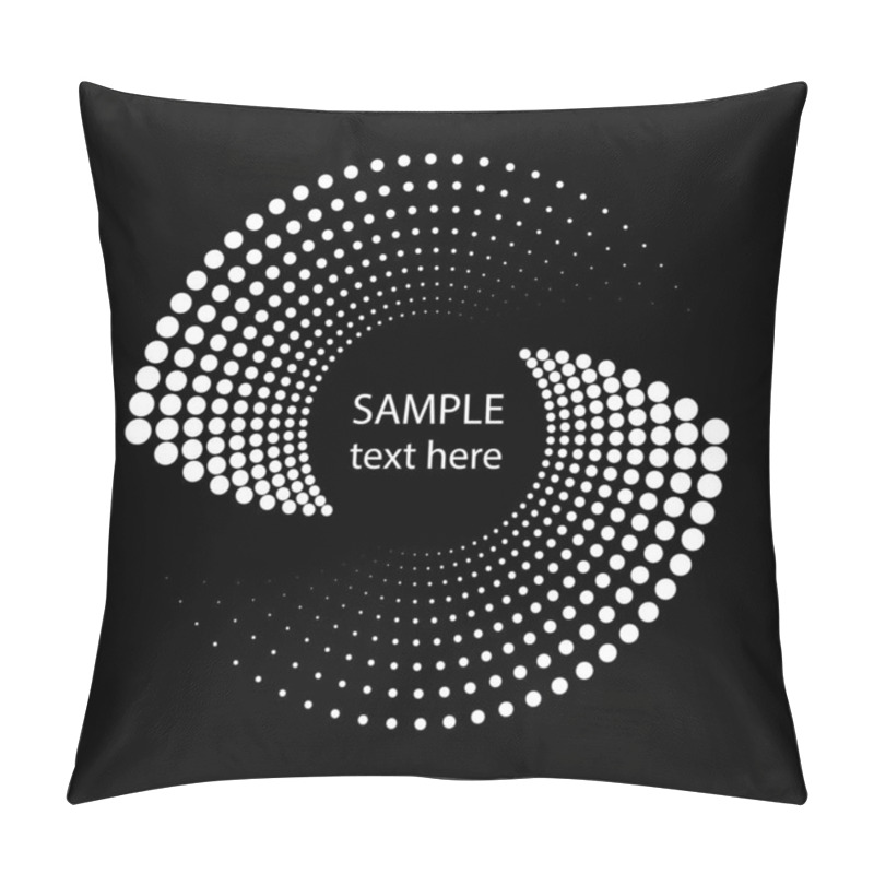 Personality  White Thick Halftone Dotted Stripes In Circle Form. Geometric Art. Trendy Design Element For Frame, Logo, Tattoo, Sign, Symbol, Web, Prints, Posters, Template, Pattern And Abstract Background Pillow Covers