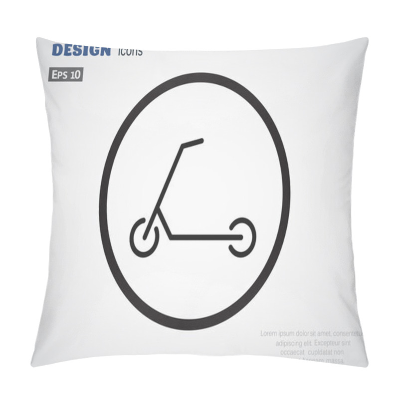 Personality  Scooter For Children Icon Pillow Covers