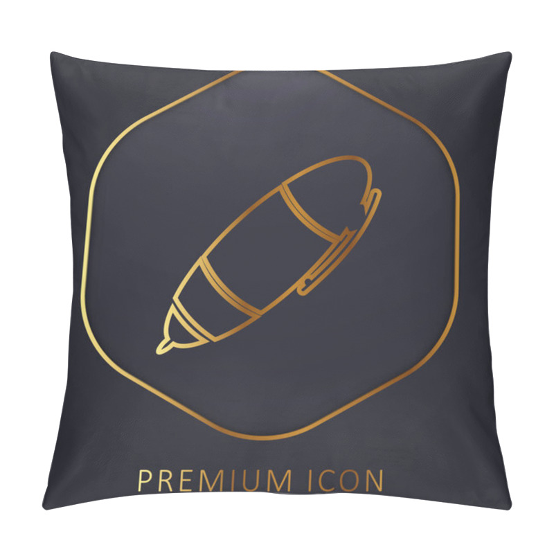 Personality  Big School Pen Golden Line Premium Logo Or Icon Pillow Covers